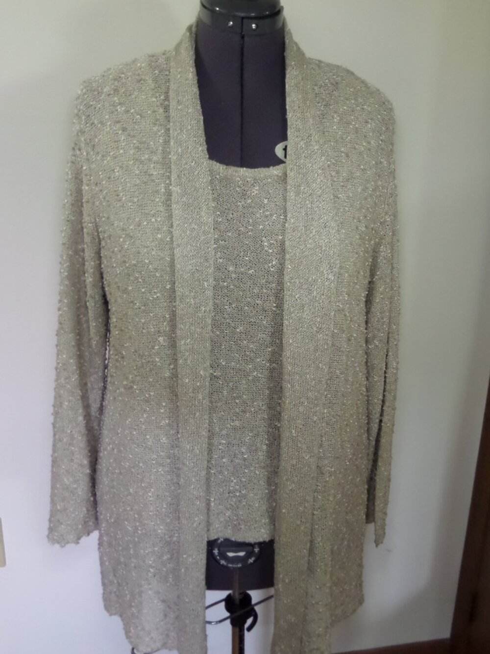 Chico's Women's Fall Sweater Set Multi Color Cardigan and Tank Size 3 US XL